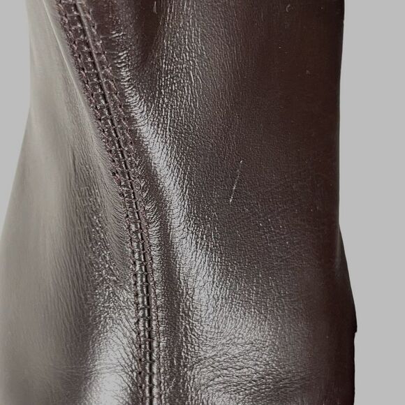 NEW Aerosoles Double Trouble 2 Booties Size 9.5 Brown Leather Ankle Square Toe - Picture 5 of 14